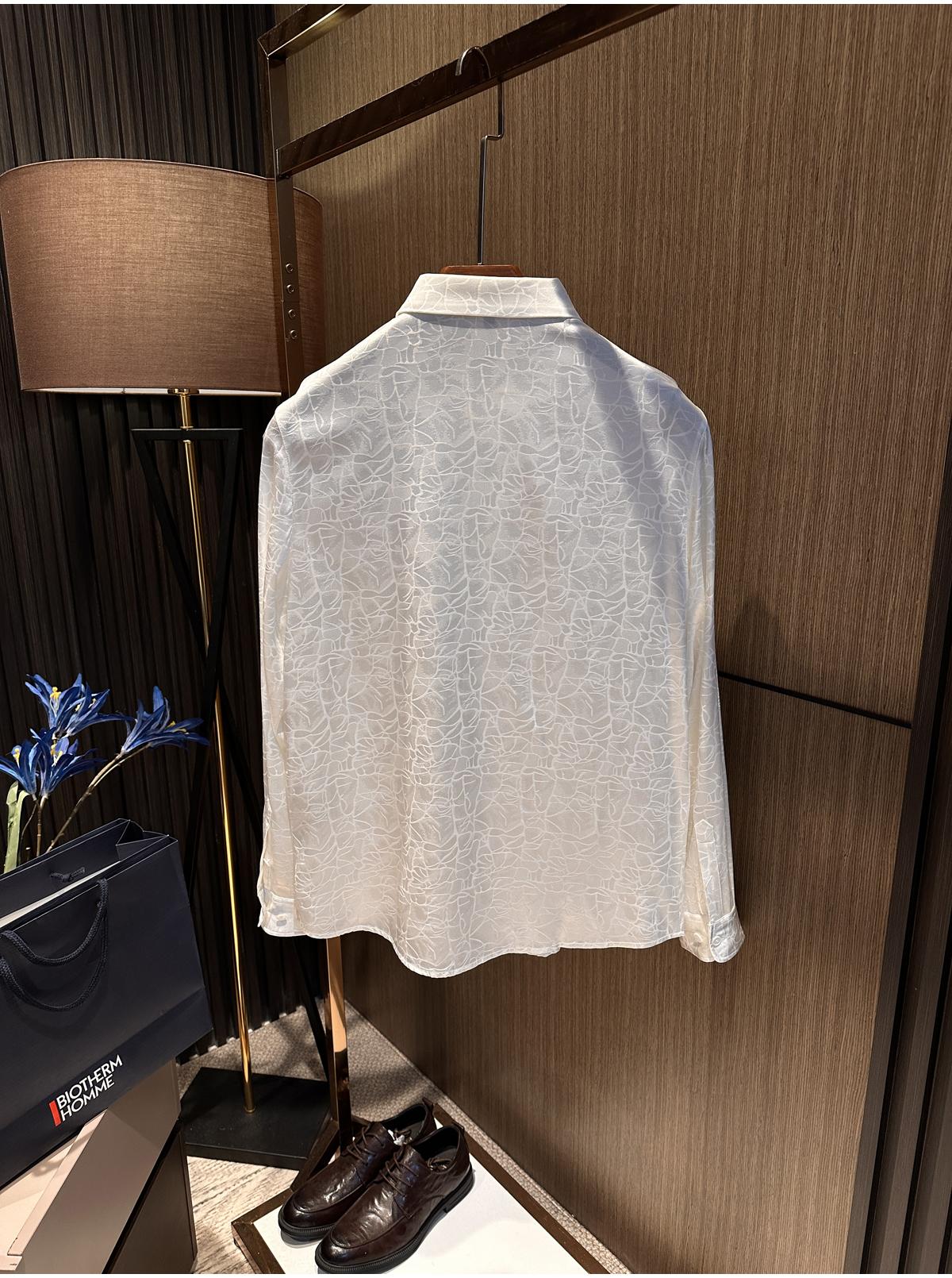 Men's High-end Silk Minimalist Long Sleeved Shirt