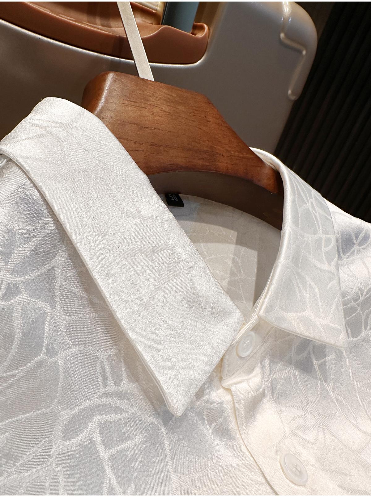 Men's High-end Silk Minimalist Long Sleeved Shirt