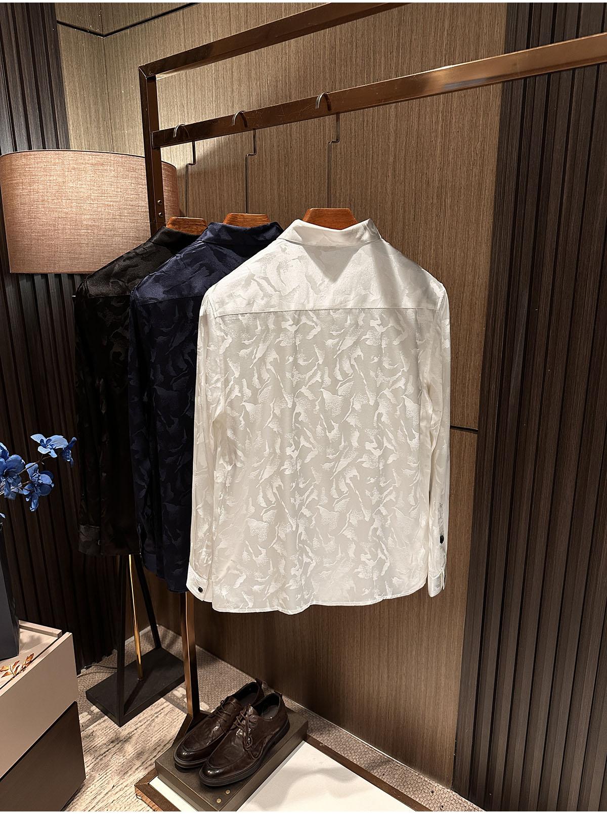 Men's High-end Silky Silk Long Sleeved Shirt