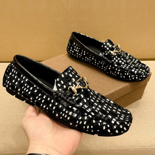 Men's Luxury High-end Color Blocked Casual Leather Shoes