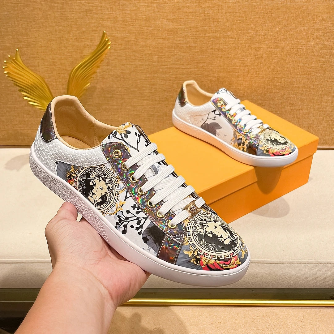 Men's Printed Tiger Head Luxury Trendy Board Shoes