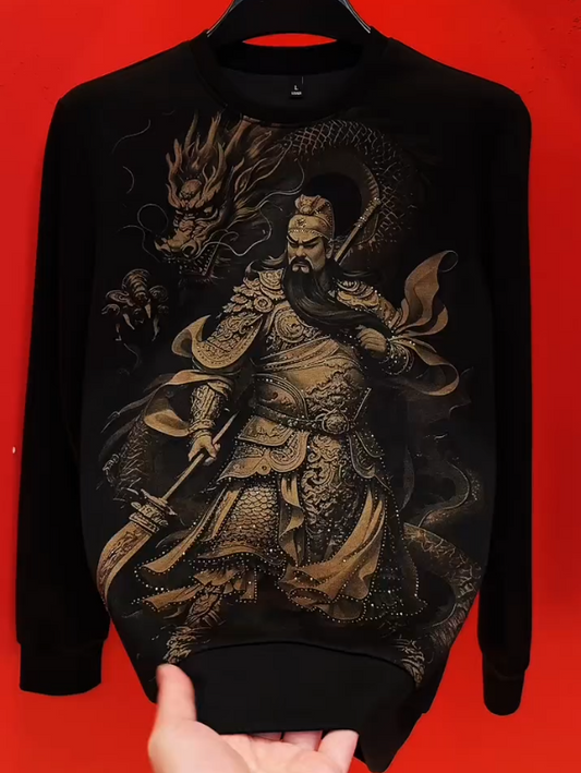 Men's Flash Film Fierce Male Flying Dragon Long Sleeve T Sleeve