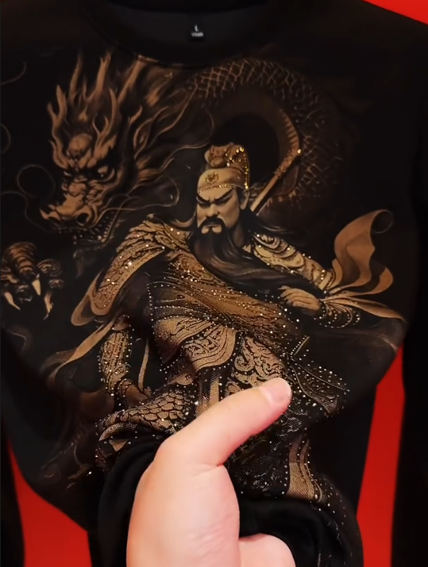 Men's Flash Film Fierce Male Flying Dragon Long Sleeve T Sleeve