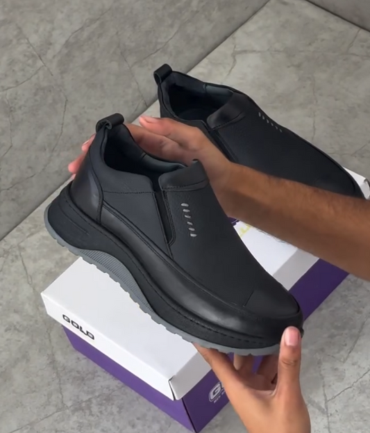Men's Trendy Leather Thick Soled Casual Shoes