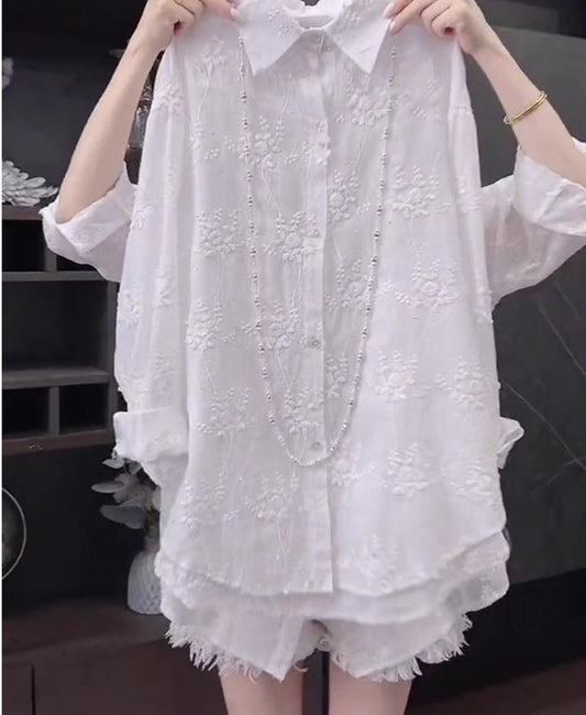 High End Embroidered Long Sleeved Shirt