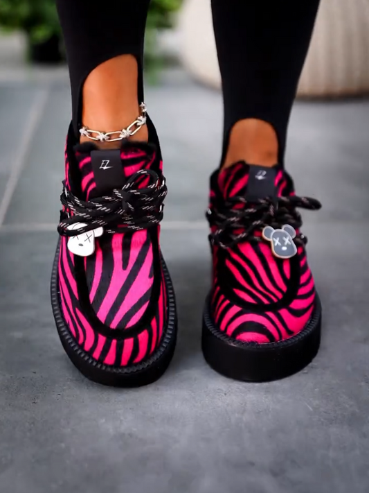Pink Zebra Punk Sneakers