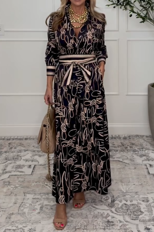 Abstract Elegance Maxi Dress