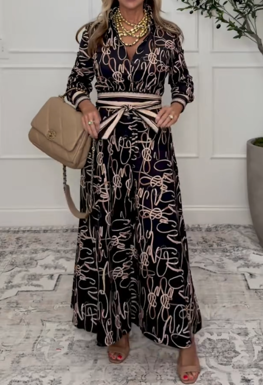 Abstract Elegance Maxi Dress
