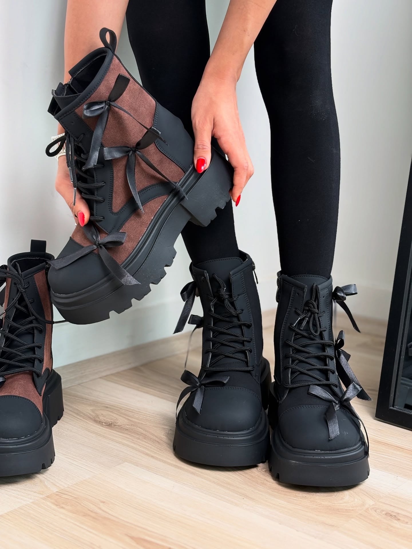 Chunky Lace-Up Combat Boots
