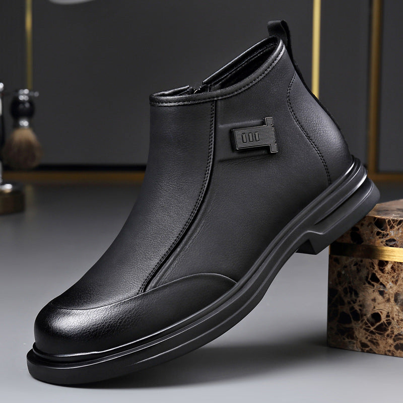 Leather Zip-Ankle Boots