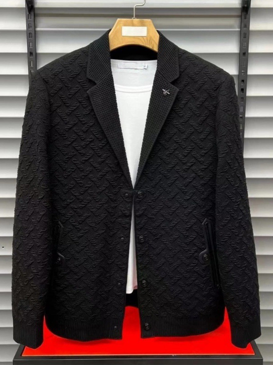 Textured Knit Blazer Jacket