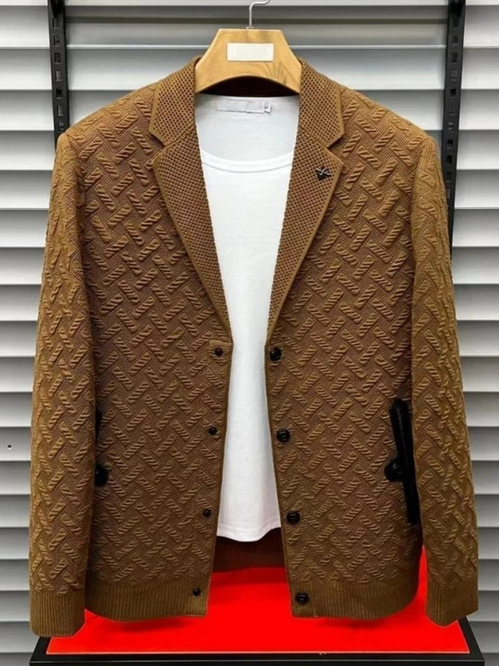 Textured Knit Blazer Jacket