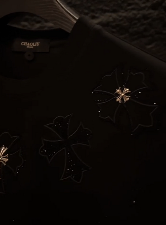 Midnight Bloom Embellished Tee