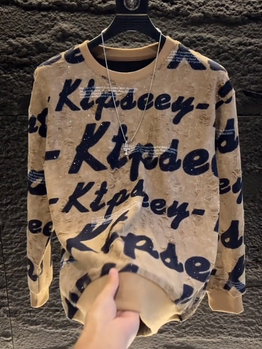 Kipsey Script Velvet Long Sleeve