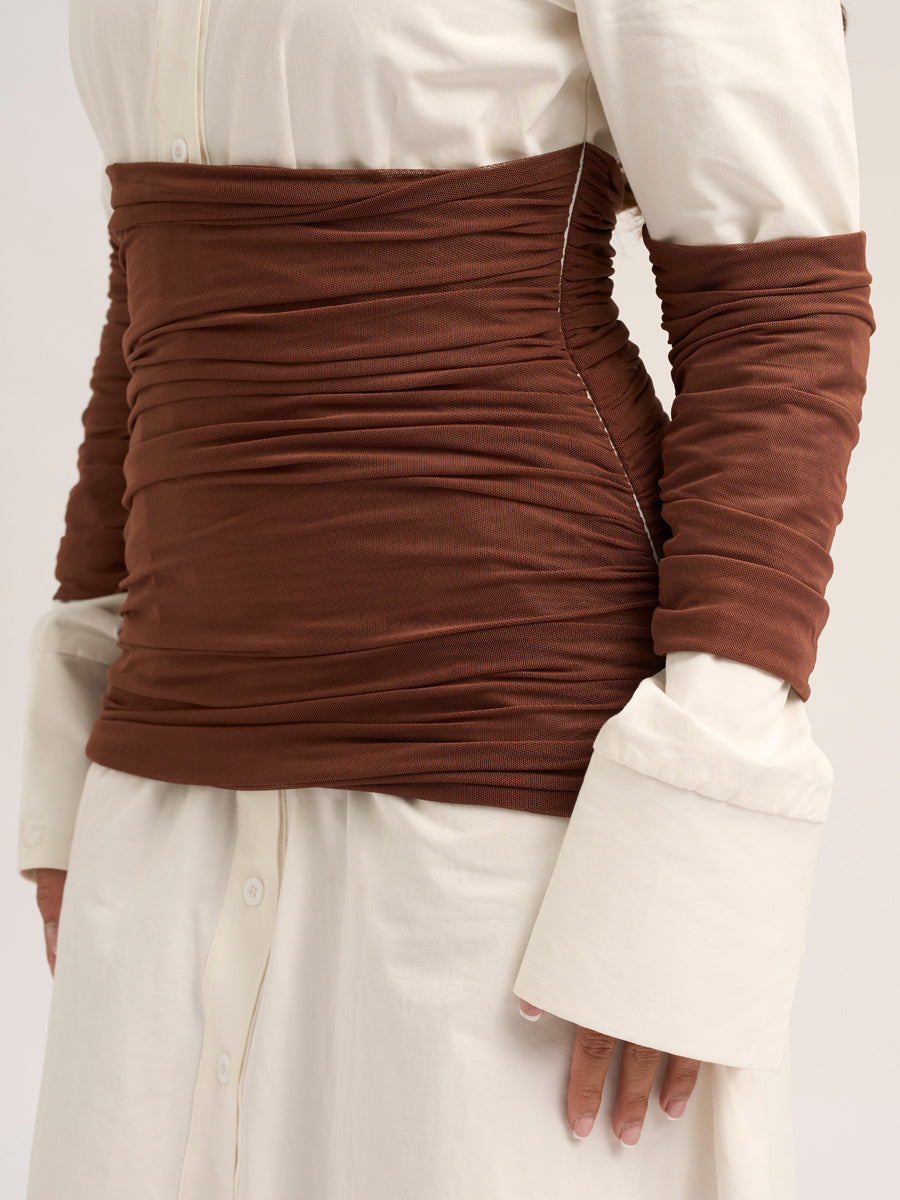 Elegant Patchwork Mesh Maxi Dress