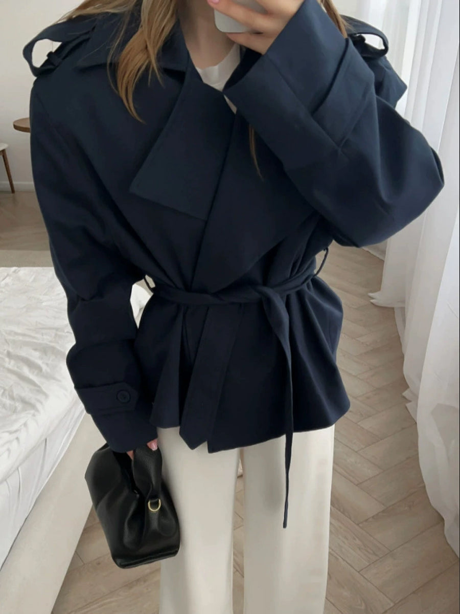 Fashion Lapel Long Sleeve Wind Coat