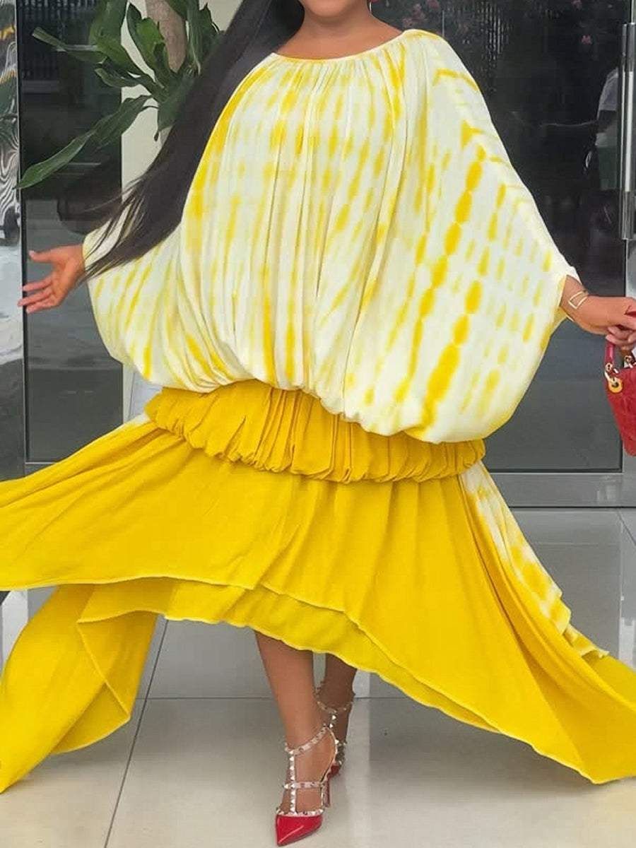 Printed Loose Irregular Dress