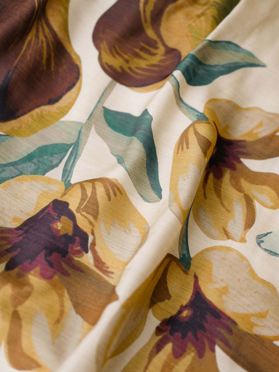 Open Back Printed Long Sleeve Maxi Dress