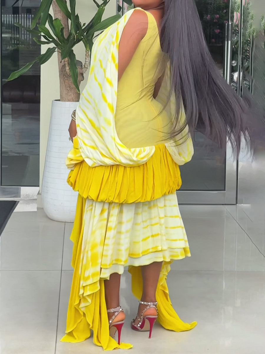 Printed Loose Irregular Dress