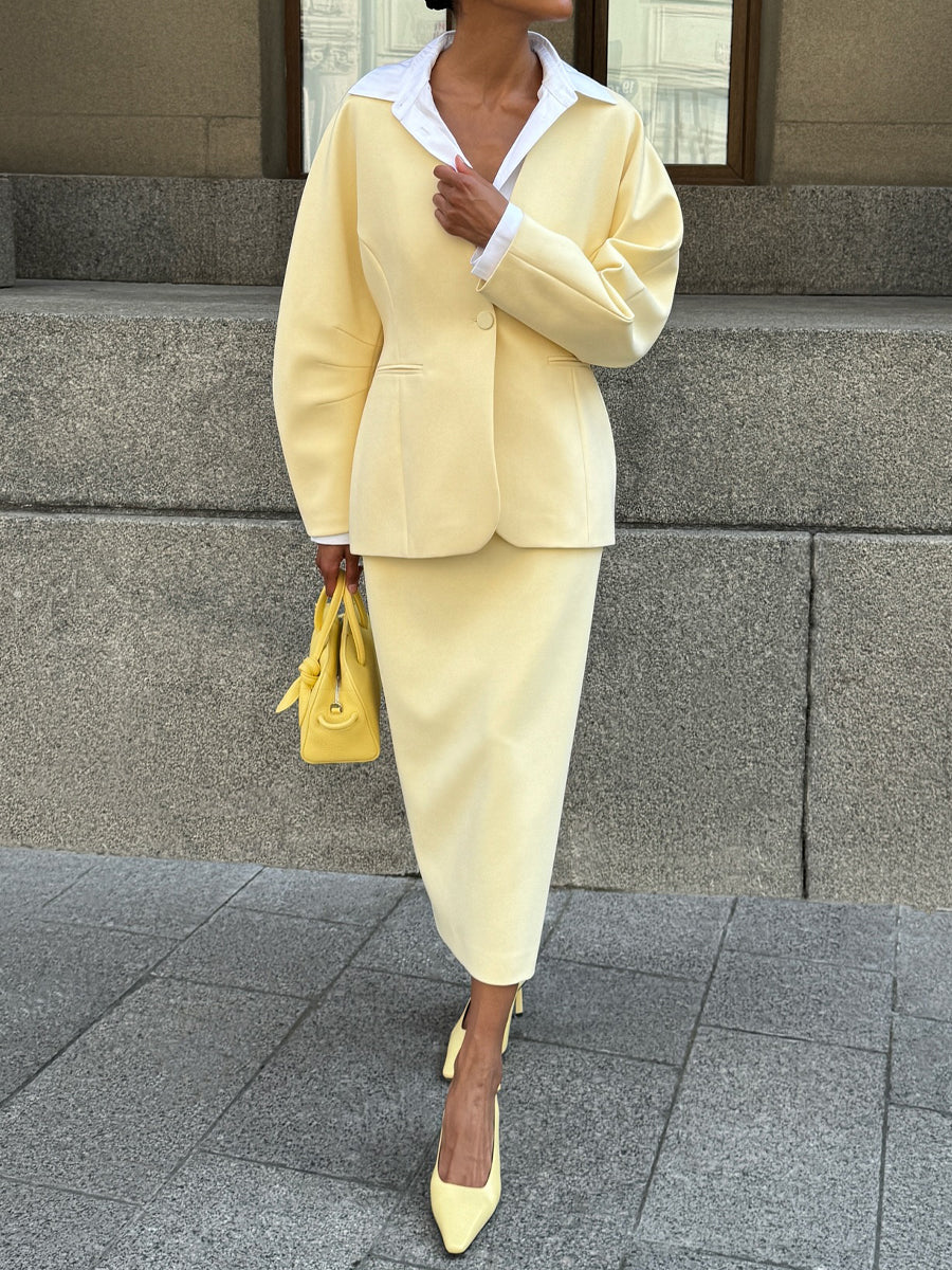 Elegant V-neck High-waist Two Pieces Dress