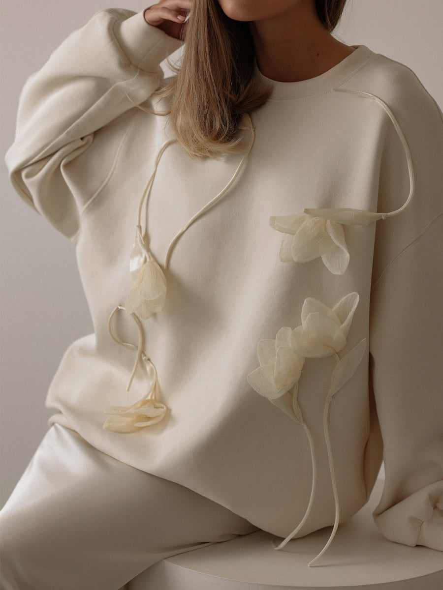 Flower Three-dimensional Decorative Sweater