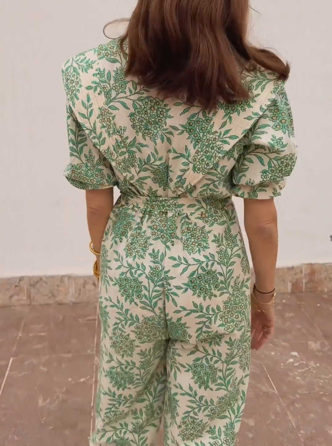 Green Printed Jumpsuit