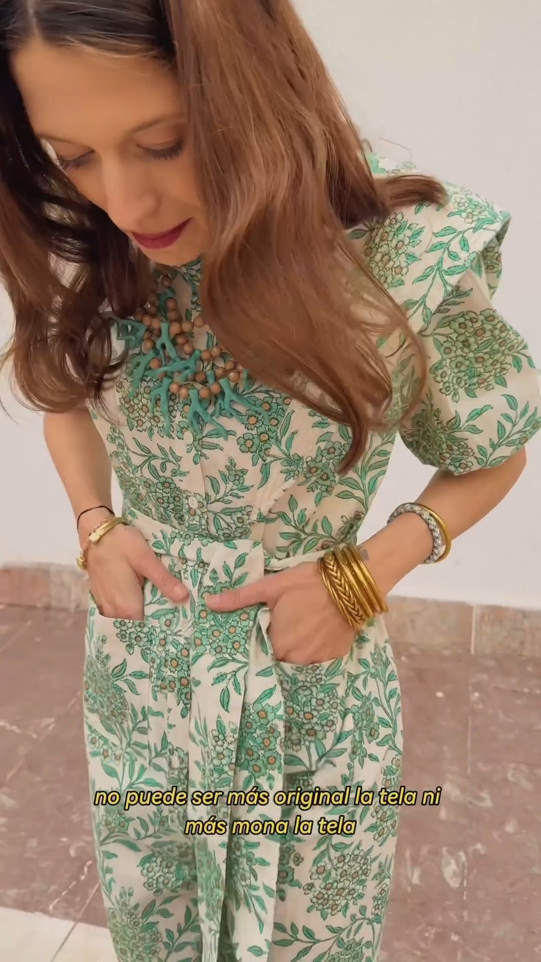 Green Printed Jumpsuit