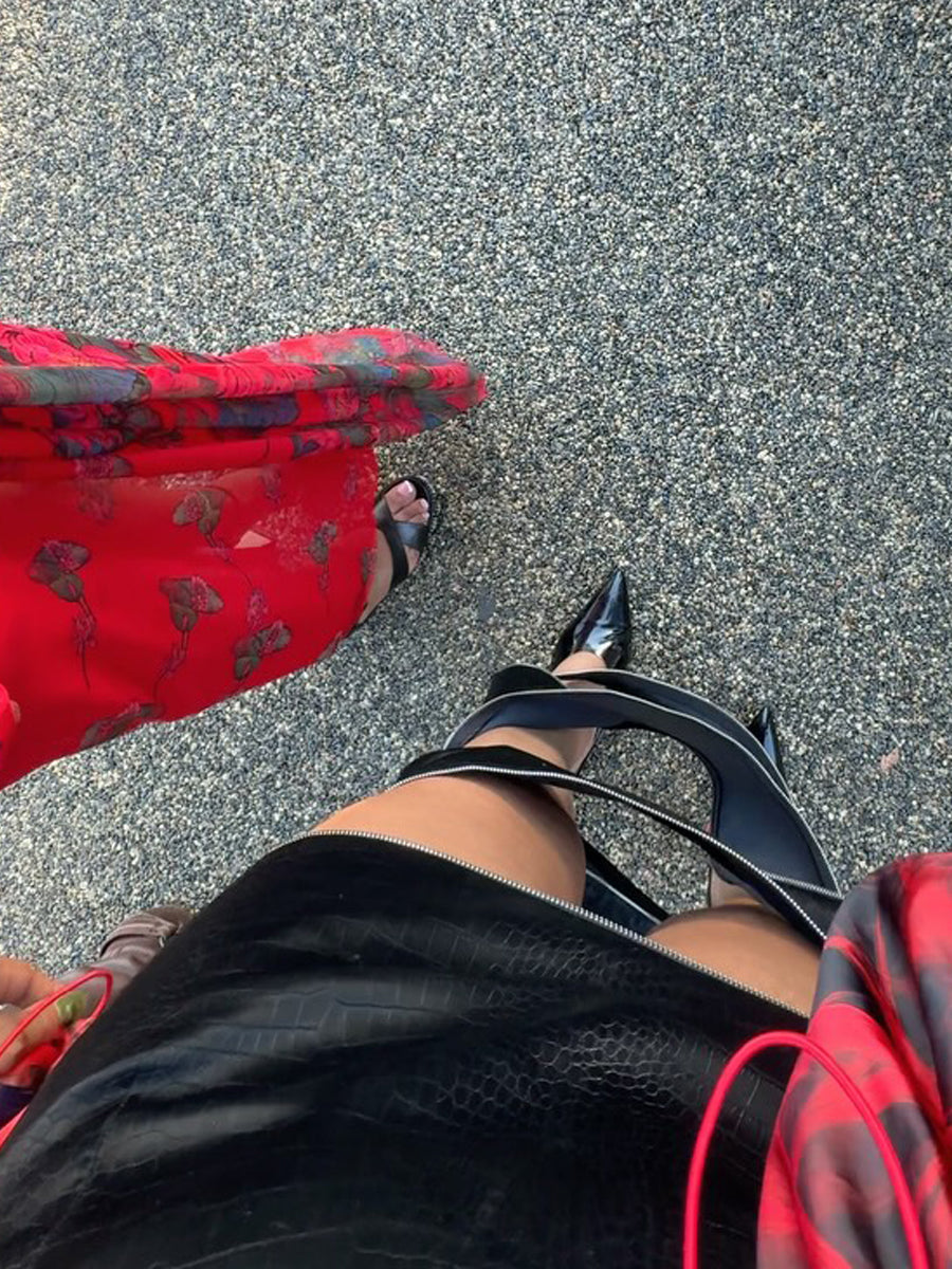 Cut-out Adjustable Zippers Pencil Skirt