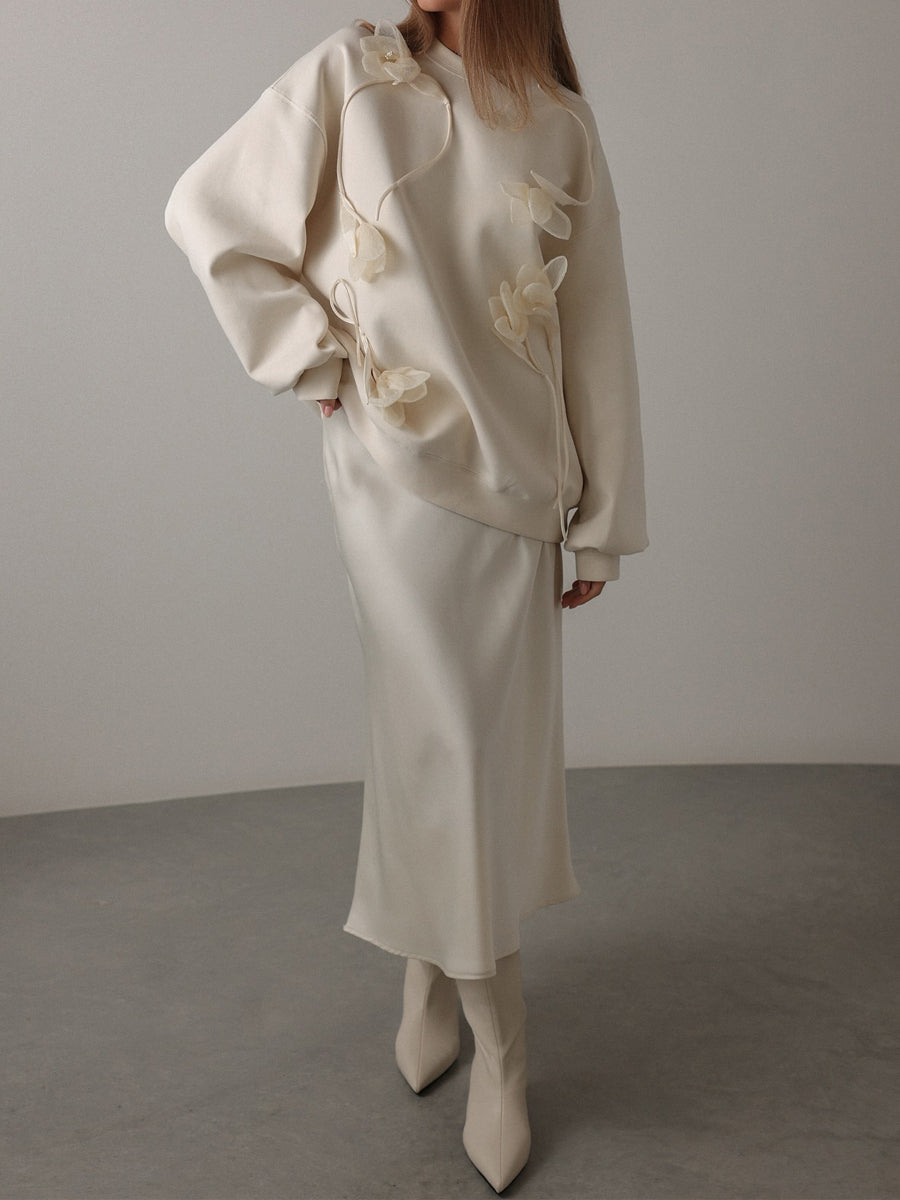 Flower Three-dimensional Decorative Sweater