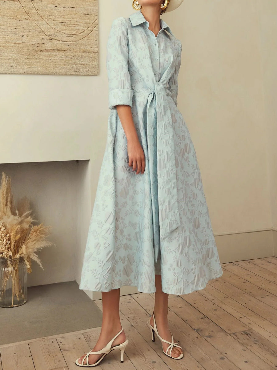 Elegant Printed Belted Dress
