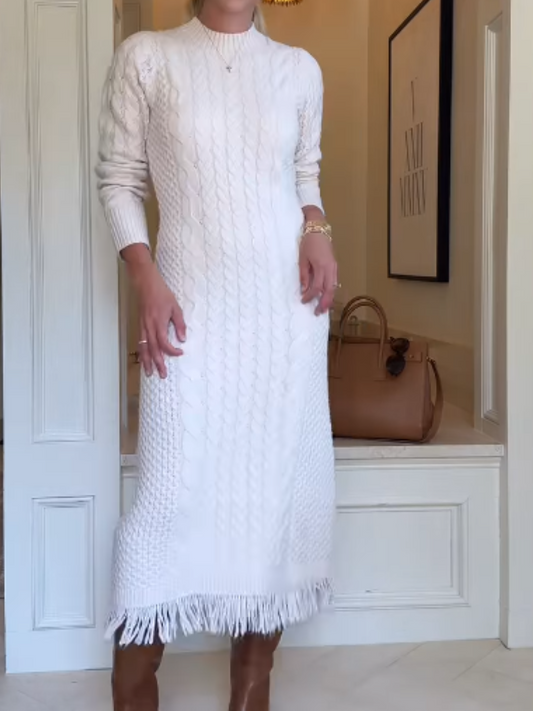 Knit Fringed Dress