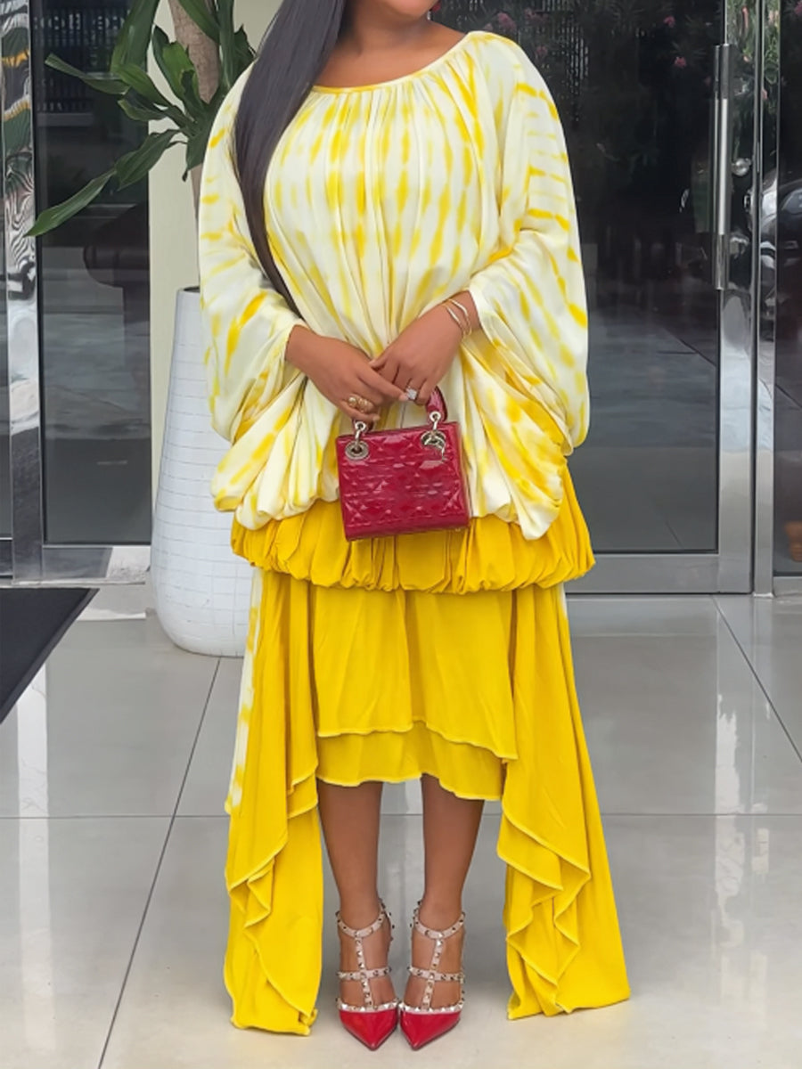 Printed Loose Irregular Dress