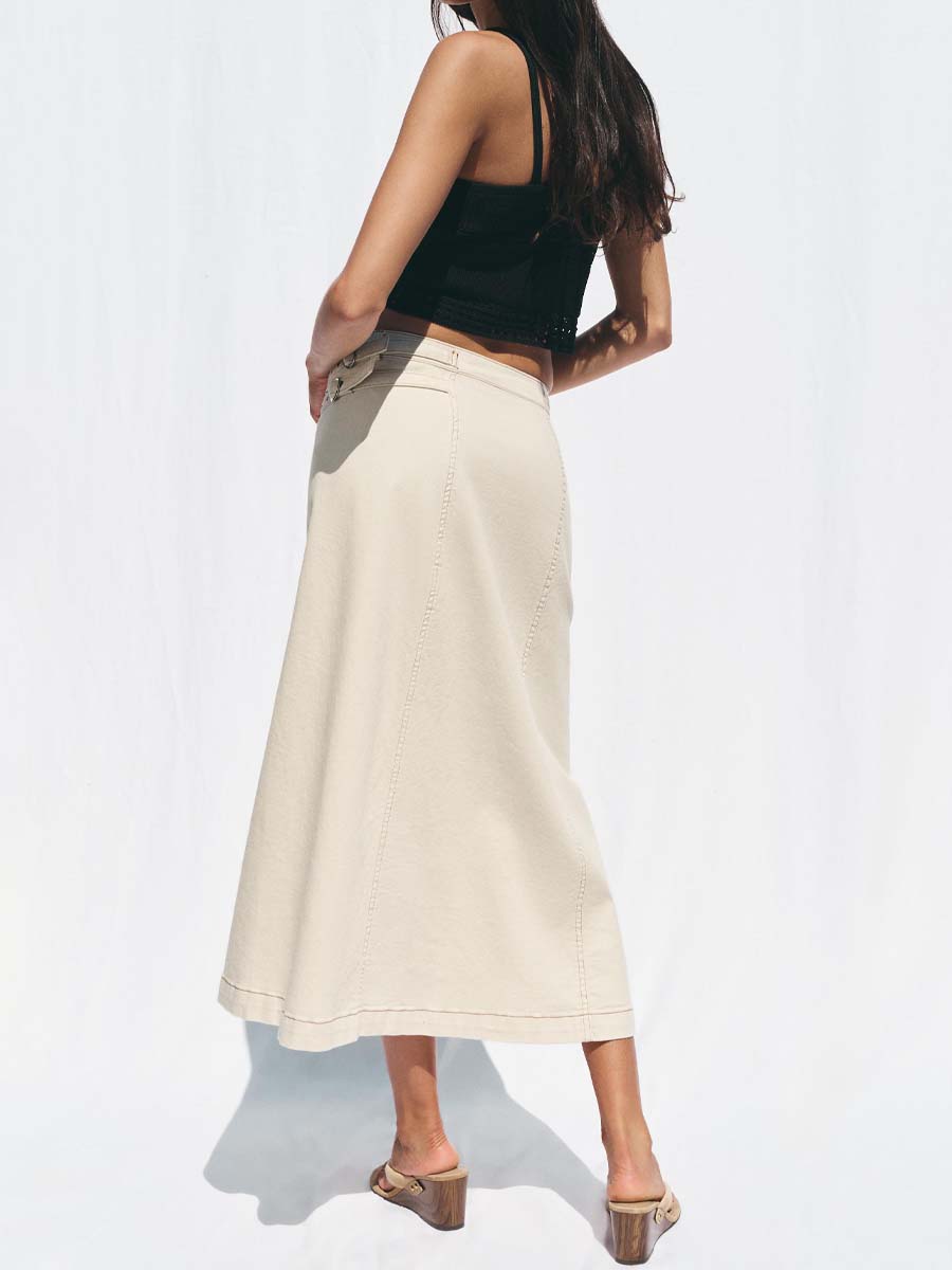 High Waist Wrapped A- Line Skirt