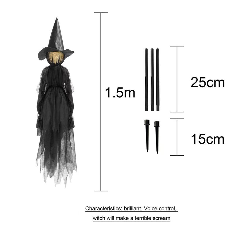 Glowing Three Holding Witch Halloween Decoration Props