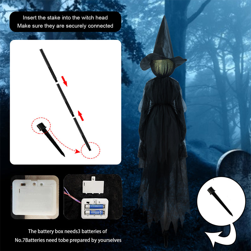 Glowing Three Holding Witch Halloween Decoration Props
