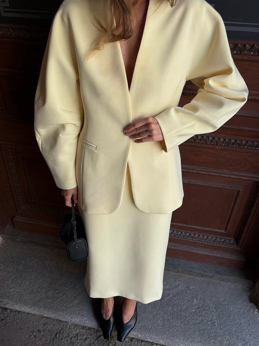 Elegant V-neck High-waist Two Pieces Dress