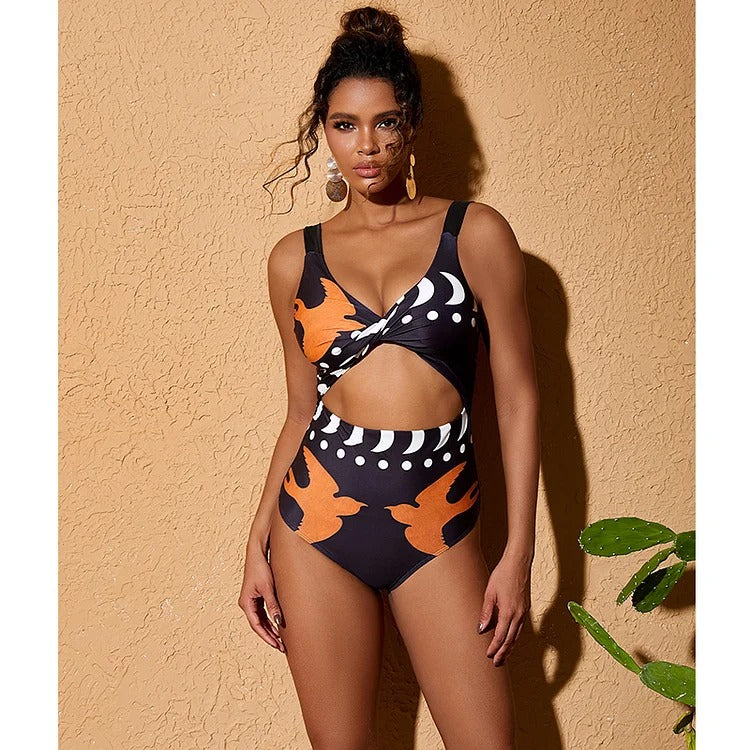 One Shoulder High Waist Bikini Swimsuit and Pants