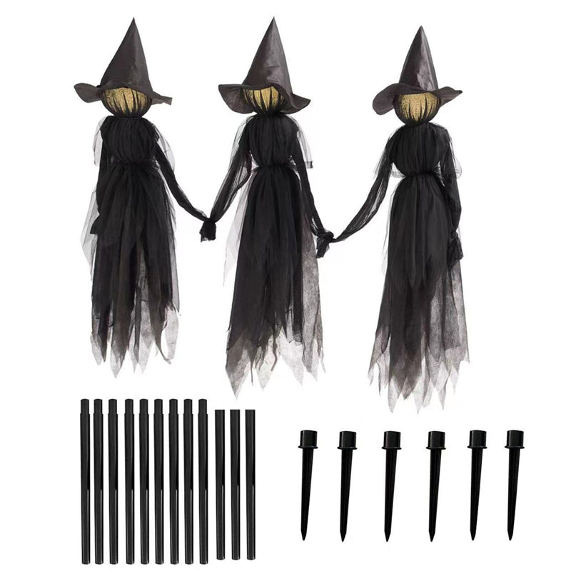 Glowing Three Holding Witch Halloween Decoration Props
