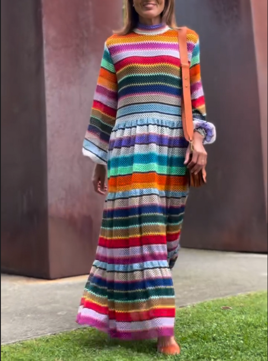 Rainbow Woven Dress