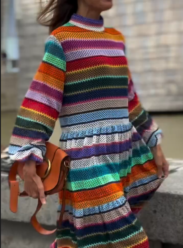 Rainbow Woven Dress