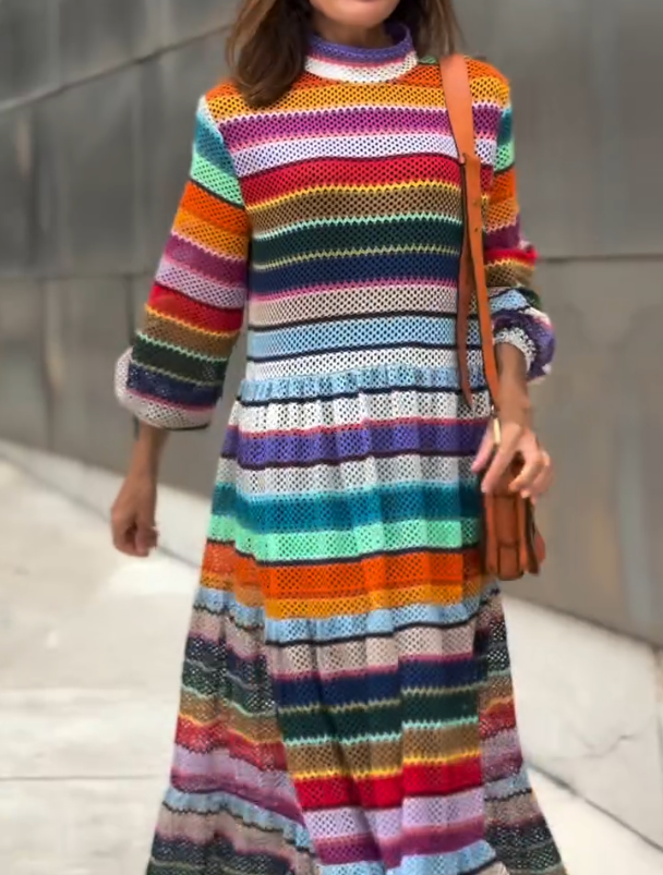 Rainbow Woven Dress