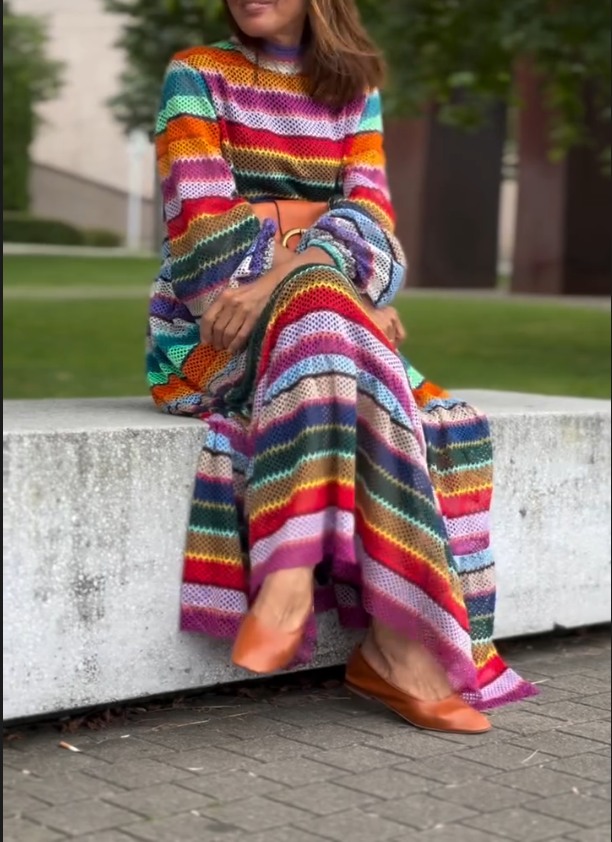 Rainbow Woven Dress