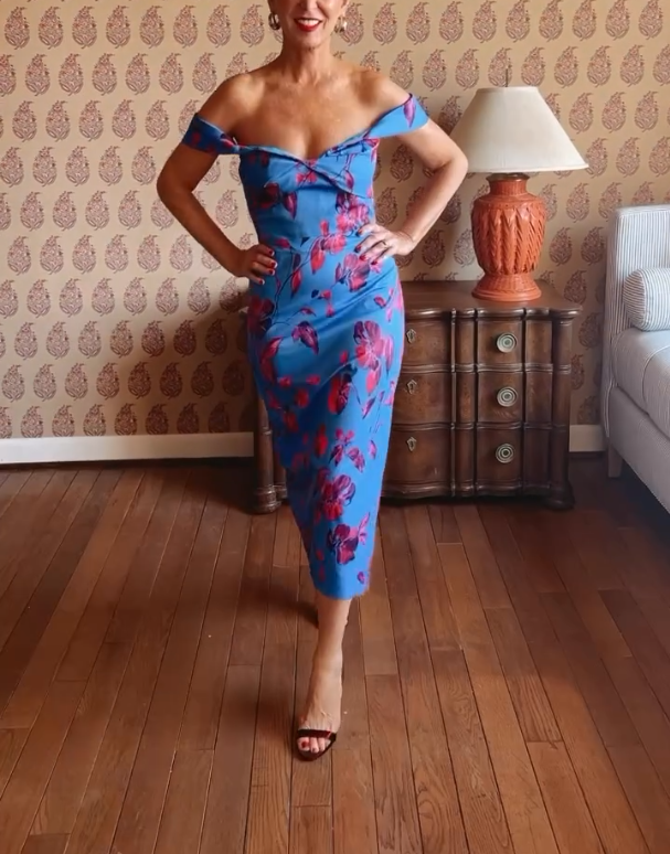 Blue Floral Print Dress