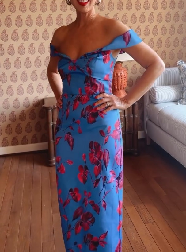 Blue Floral Print Dress