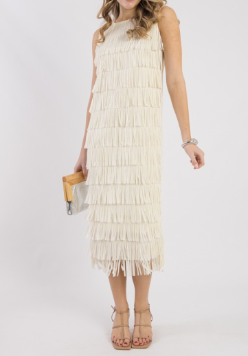 Demure Tassel Midi Dress