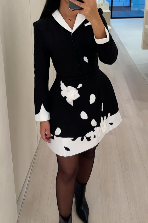 Demure 3D Flower Dress