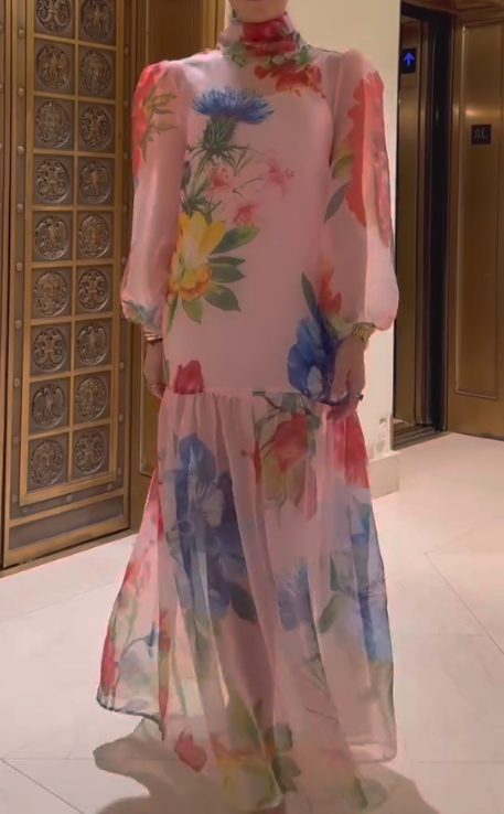 Oil Painting Chiffon Dress