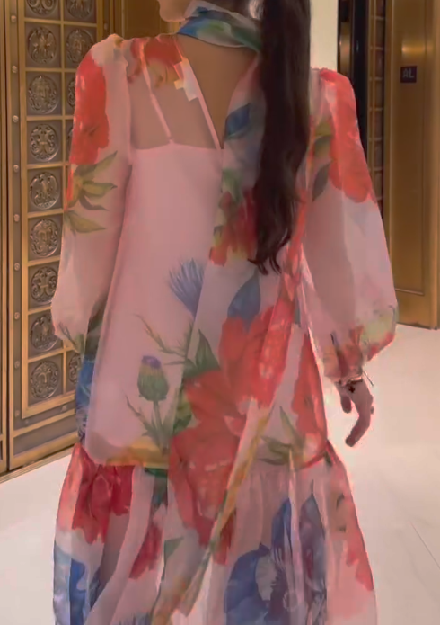 Oil Painting Chiffon Dress