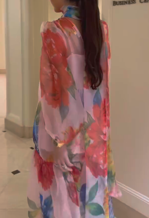 Oil Painting Chiffon Dress