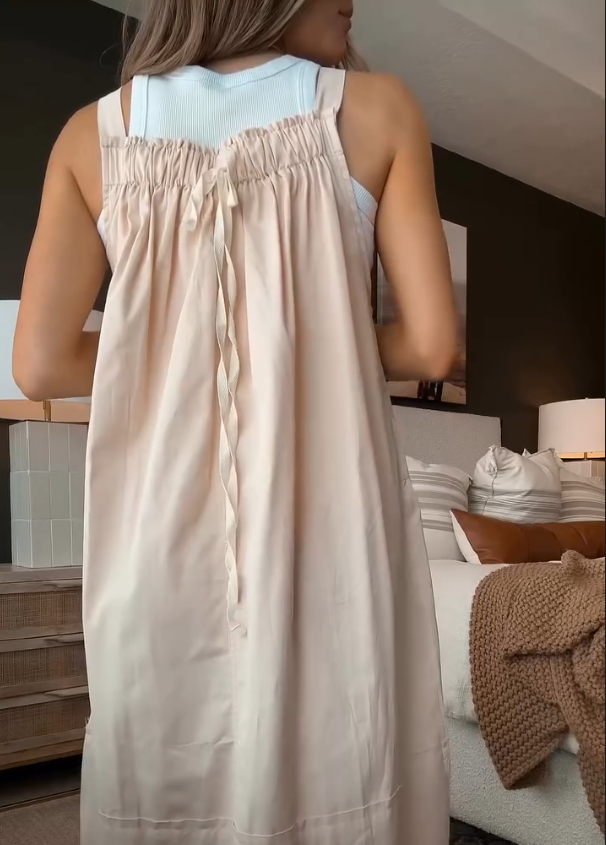 Women's Casual Loose Solid Color Suspender Skirt